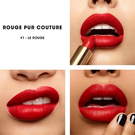 ysl 1 le rouge blood red|YSL pur couture lipstick.